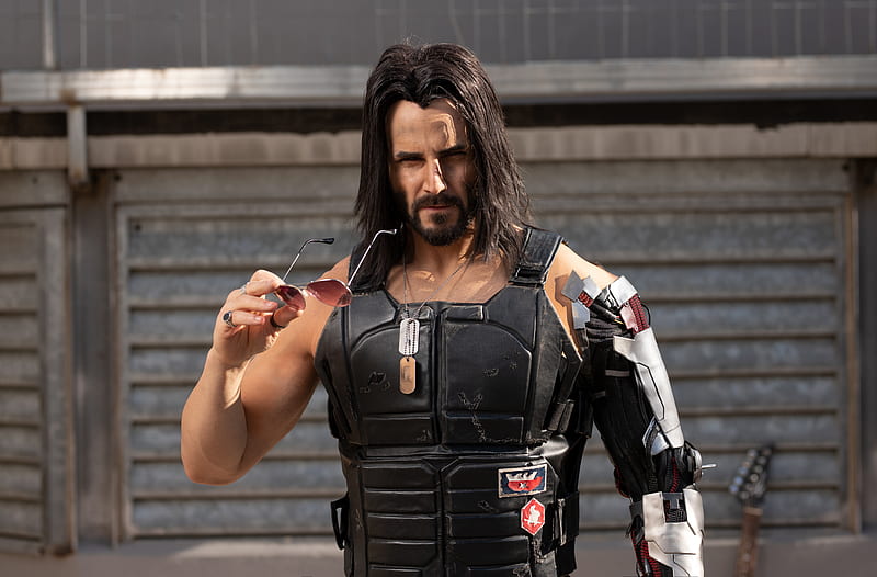 Keanu Reeves Cyberpunk 2077 Cosplay, keanu-reeves, cyberpunk-2077, games, cosplay, HD wallpaper