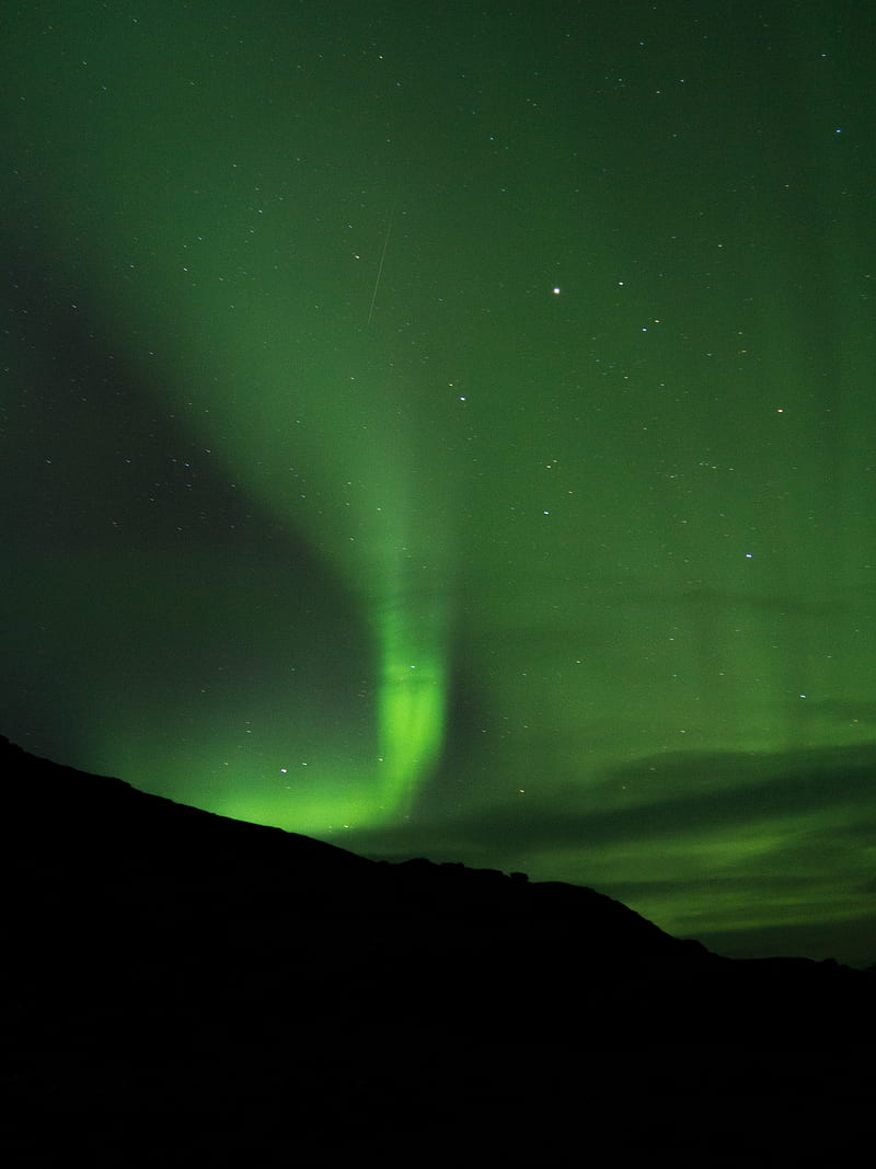 northern lights, aurora, green, night, dark, HD phone wallpaper