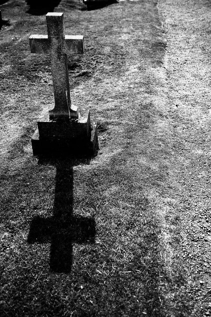 grayscale graphy of gray tombstone, HD phone wallpaper