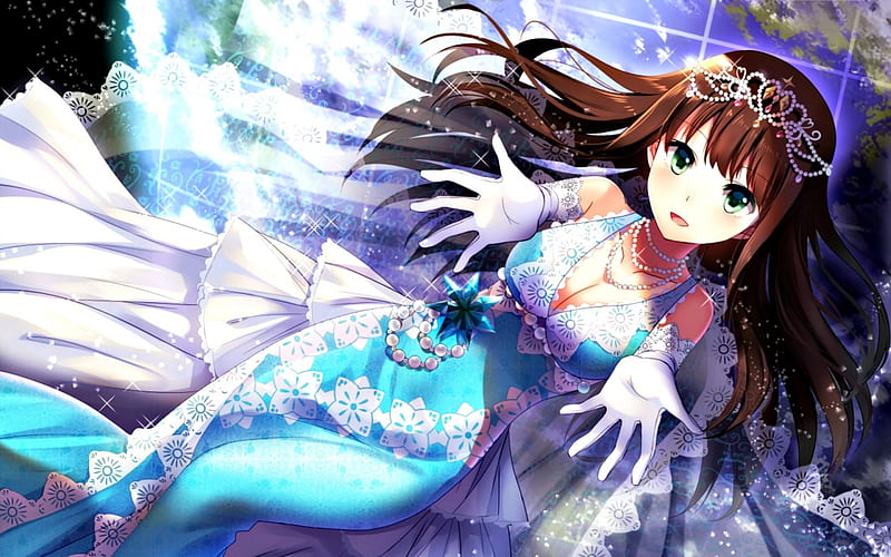 Shibuya Rin, idolmaster cinderella girls, girl, bisonbison, anime, manga, blue, HD wallpaper