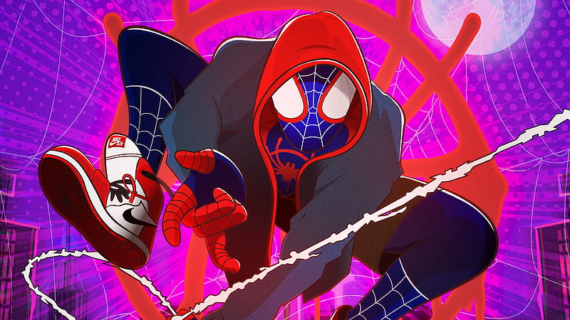 spider-man: into the spider-verse, miles morales, animation, hoodie, Movies, HD wallpaper