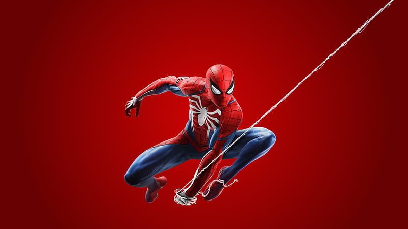 Spiderman blue, eyes, games, good, movie, red, spider, white, HD wallpaper