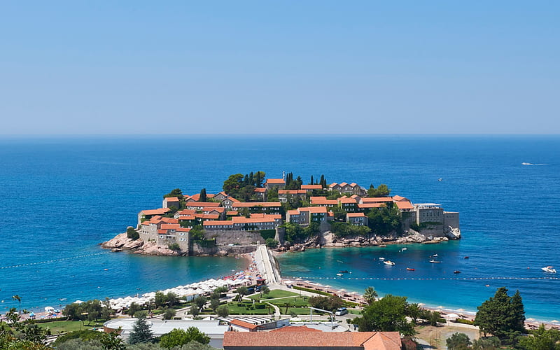 Kotor Bay, resort, summer, Adriatic Sea, Montenegro, coast, beaches, Kotor, Mediterranean Sea, HD wallpaper