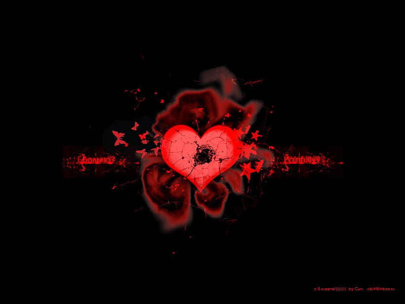 Red heart on black background, black, heart, HD wallpaper | Peakpx