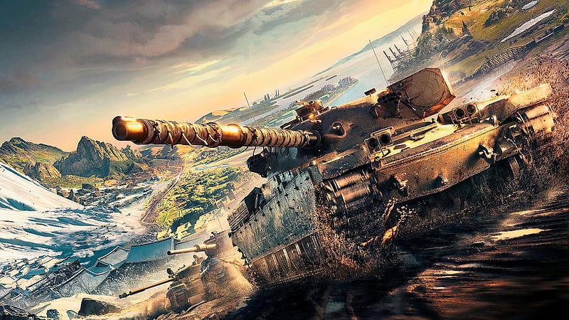 World Of Tanks With Background Of Water And Cloudy Sky World Of Tanks Games, HD wallpaper