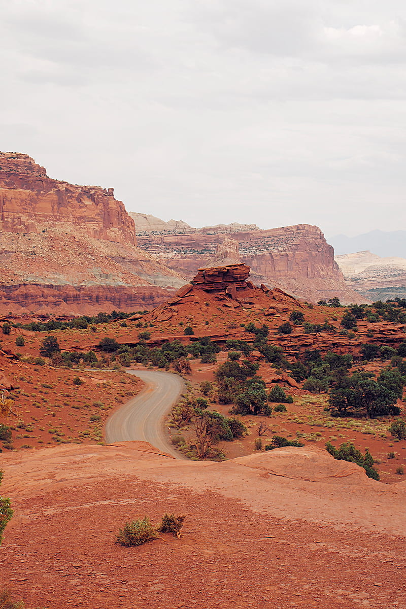 canyon, rocks, mountains, road, winding, HD phone wallpaper
