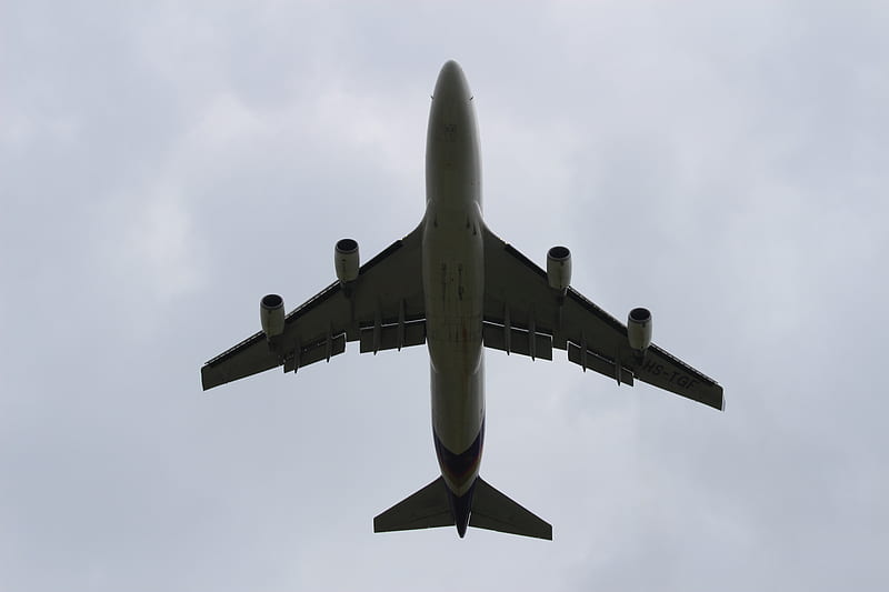 747 above my head, aircraft, jumbo, jet, lift off, HD wallpaper