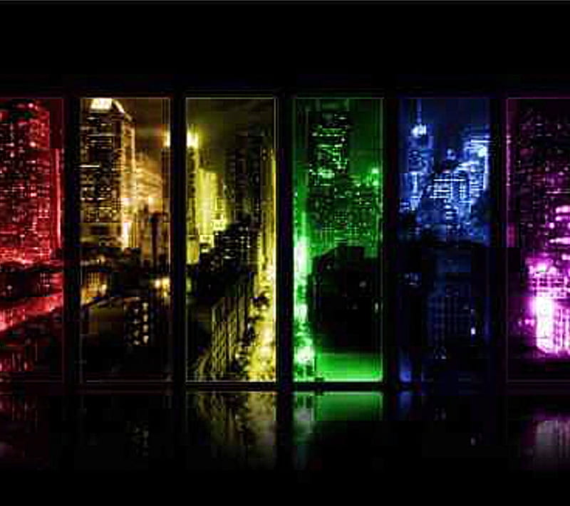 Colorful Scapes, city, lights, HD wallpaper