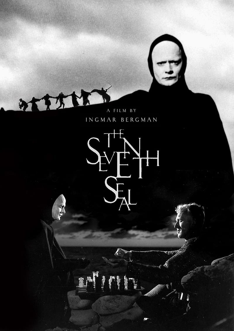 The Seventh Seal, movie poster, movies, monochrome, HD phone wallpaper