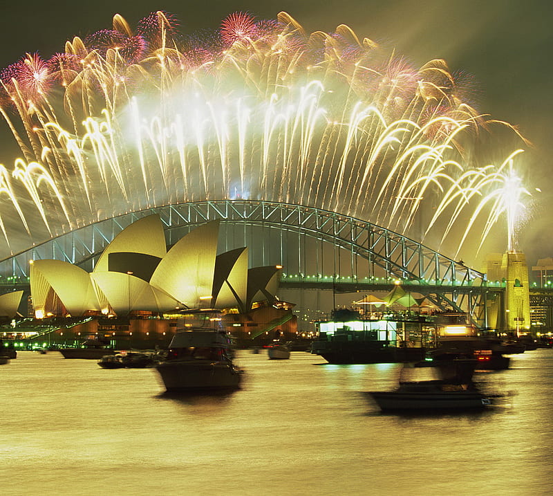 New Years Eve, australia, display, new years eve firework, sydney, HD wallpaper