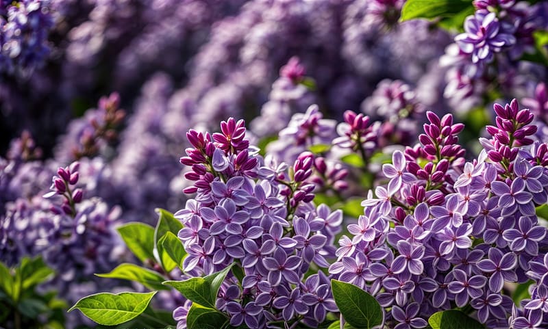 Lilac sprigs, purple, beautiful, scent, fragrance, springtime, lilac, sprigs, spring, garden, HD wallpaper