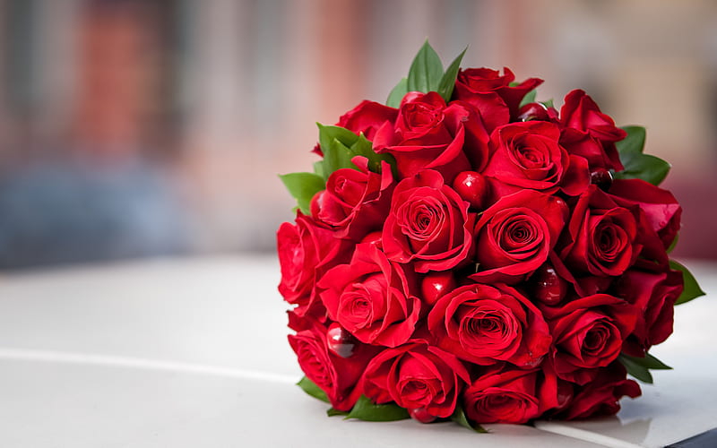 Ramo de rosas rojas, ramo de novia, rosas rojas, ramo rojo de boda, rosas, hermosas  flores, Fondo de pantalla HD | Peakpx