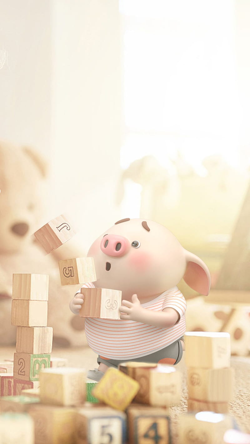 little pig, cartoon, pig p, HD phone wallpaper
