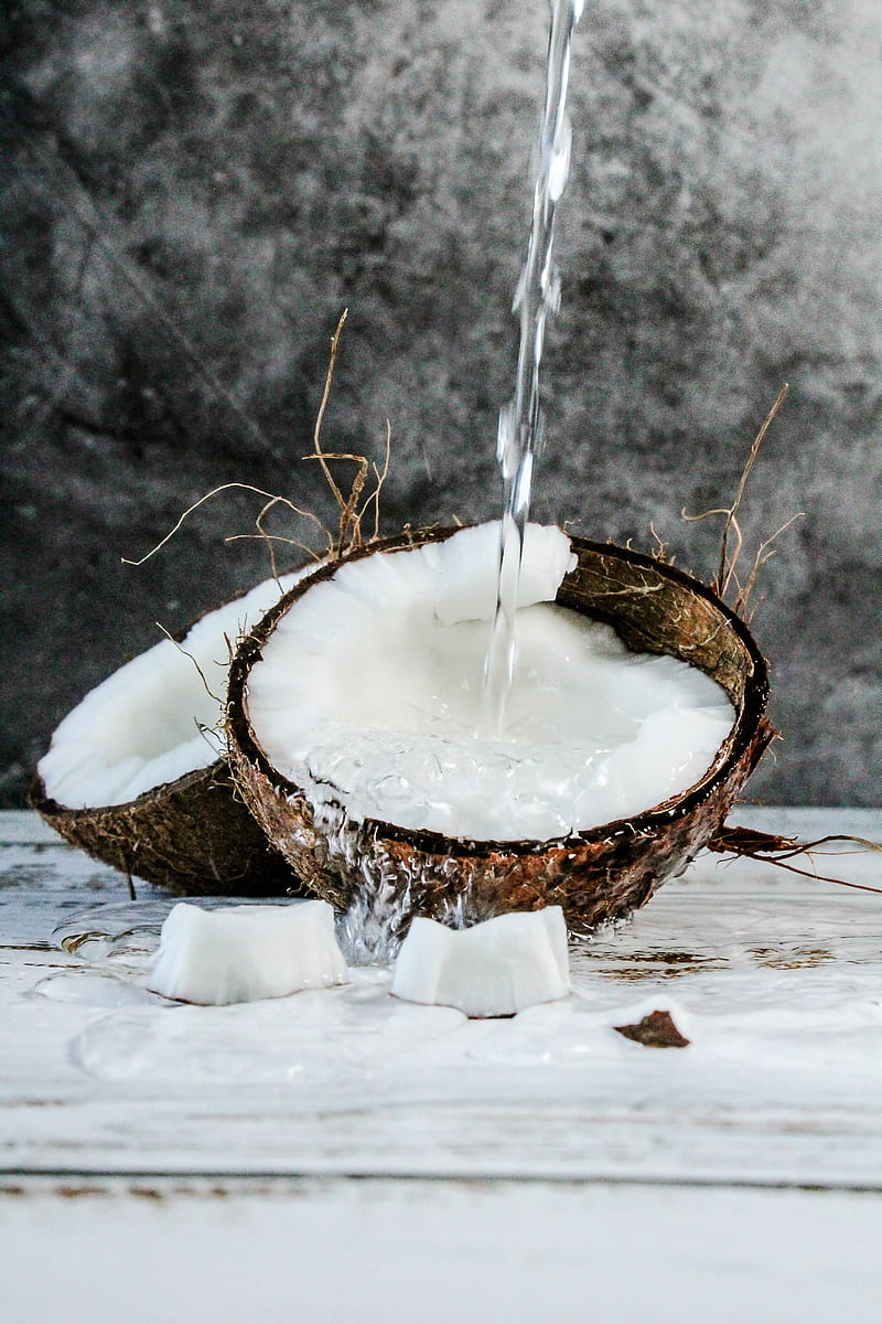 coconut, fruit, water, HD phone wallpaper