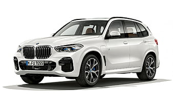 BMW X5, 2019, exterior, front view, new white X5, white luxury SUV, German cars, BMW, HD wallpaper