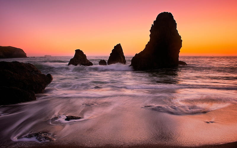Sonoma coast beach-Wonderful Nature, HD wallpaper