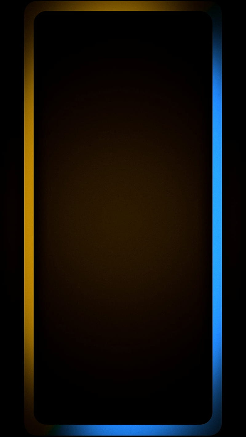 Edge, blue, dark, edges, lines, screen, yellow, HD phone wallpaper