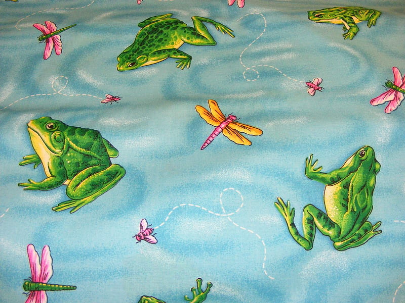 frogs and dragonflies, frogs, blanket, fleece, dragonflies, HD wallpaper