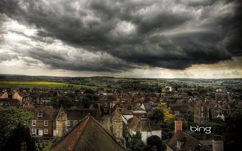 Storm over Rye England, Rye, over, Storm, England, HD wallpaper