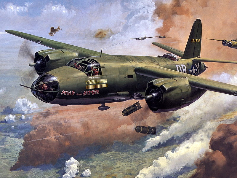 Martin B-26 Marauder, bomber, wwii, HD wallpaper