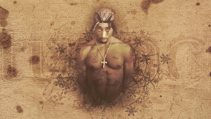 2Pac Tupac Is Having Cross On Neck And Tattoos On Chest And Abdomen Music, HD wallpaper