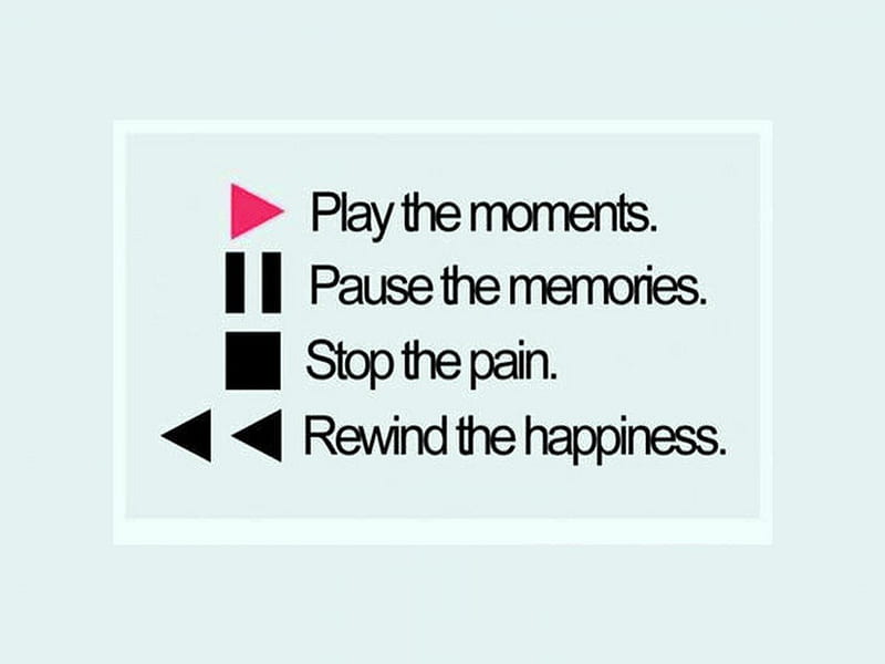 Play the moments, poster, message, rewind, stop, pause, play, HD wallpaper