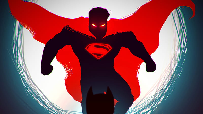 Superman Red Dark, superman, superheroes, artwork, digital-art, HD wallpaper
