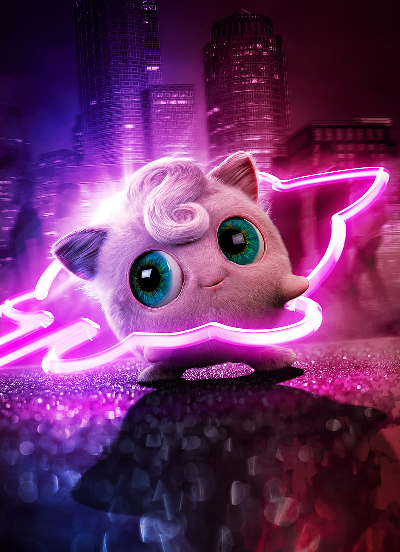 pokemon detective pikachu, jigglypuff, cute, animation, Movies, HD phone wallpaper