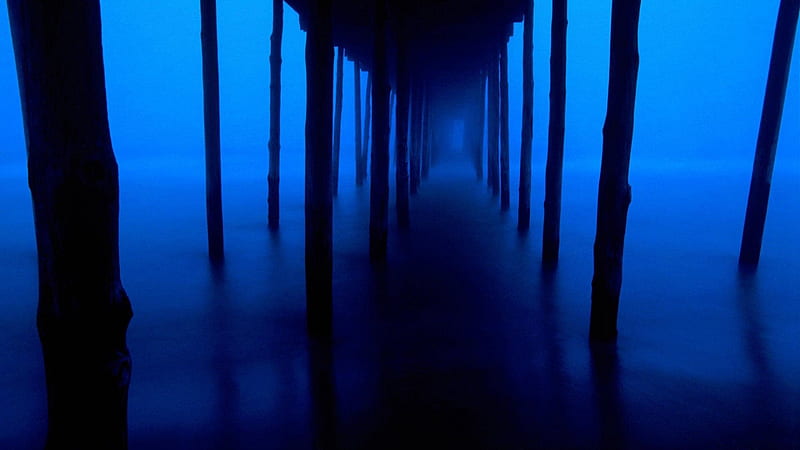 Wood In Dark Blue Background Dark Blue, HD wallpaper
