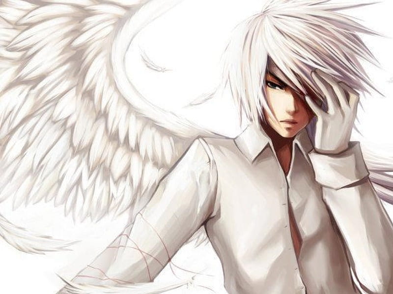 Ignorant Angel, ignorant, white, anime, angel, HD wallpaper