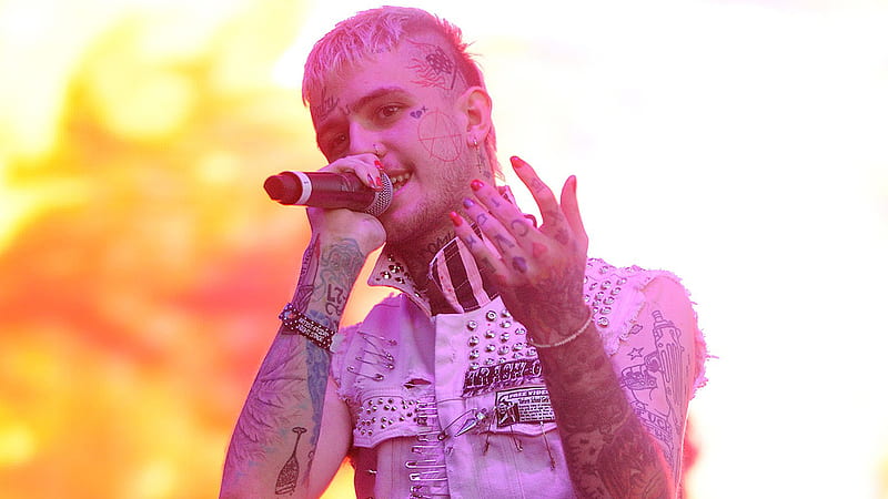 Lil Peep Is Having Tattoos On Neck Face Hands Wearing Pink Shirt Lil Peep, HD wallpaper
