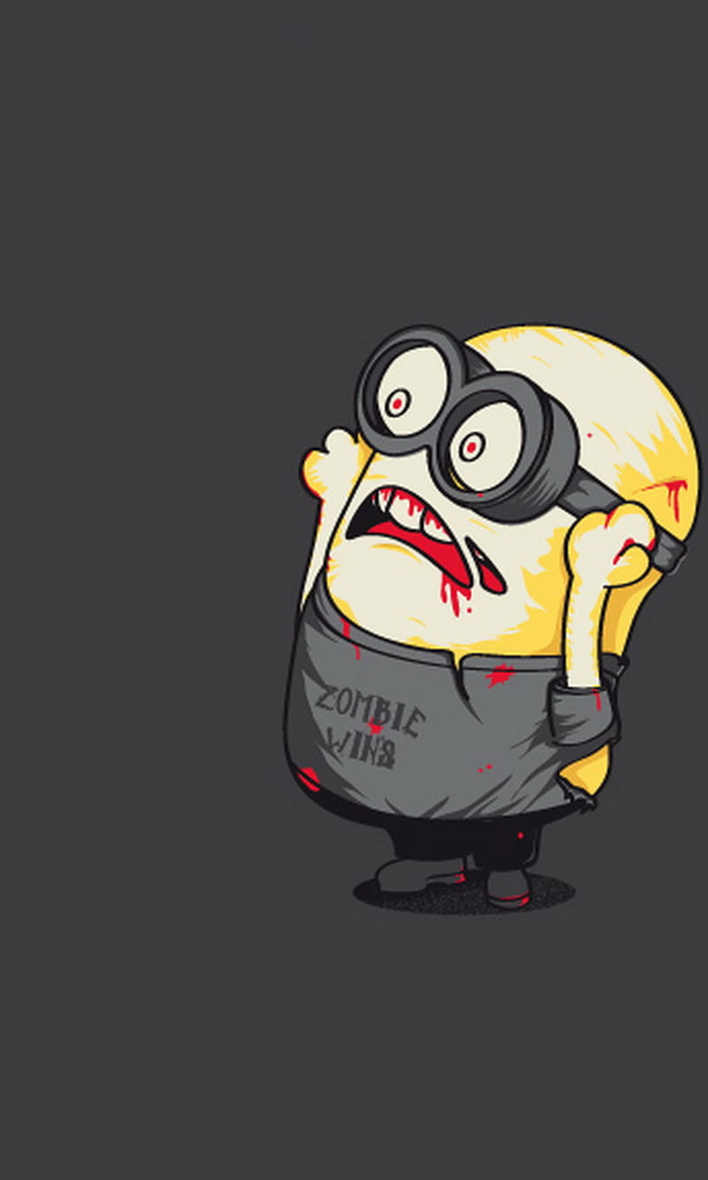 Zombie Minion, blood, cool, despicable me, funny, HD phone wallpaper