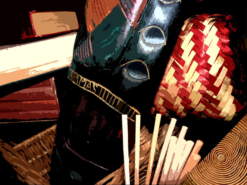 Colors of Africa still life, still life, books, basket, abstract, africa, HD wallpaper