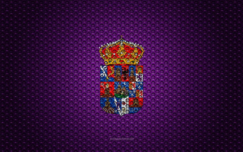 Flag of Guadalajara creative art, metal mesh texture, Guadalajara flag, national symbol, provinces of Spain, Guadalajara, Spain, Europe, HD wallpaper
