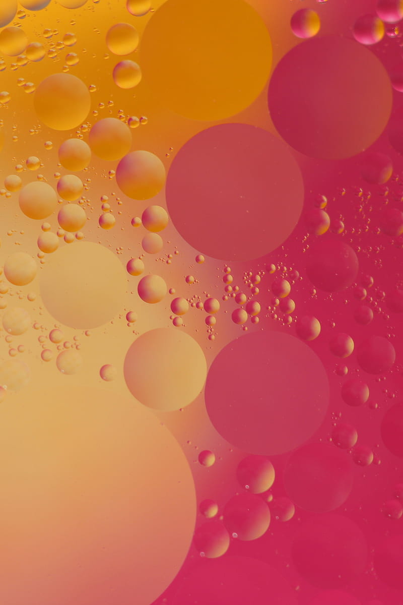 circles, bubbles, forma, pink, yellow, red, HD phone wallpaper