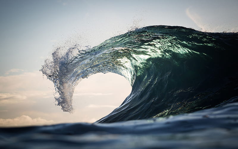 big wave, storm, ocean, beautiful wave, wave crest, water power concepts, environment, water, HD wallpaper