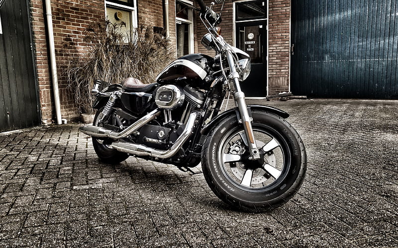Harley-Davidson XL1200C custom bikes, R, superbikes, Harley-Davidson, HD wallpaper