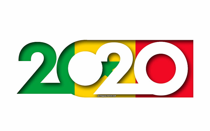 Senegal 2020, Flag of Senegal, white background, Senegal, 3d art, 2020 concepts, Senegal flag, 2020 New Year, 2020 Senegal flag, HD wallpaper