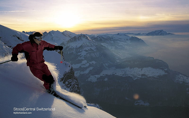 Extreme Skiing in Stoos Ski resort-Switzerland Ski Vacation, HD wallpaper