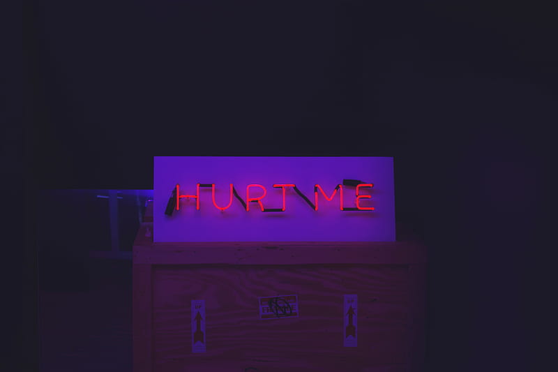 Hurt Me Neon, neon, typography, HD wallpaper