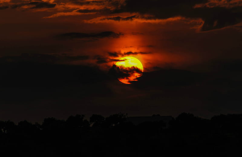 Dusk Backlit Clouds Silhouette Sunset , dusk, clouds, silhouette, sunset, nature, HD wallpaper