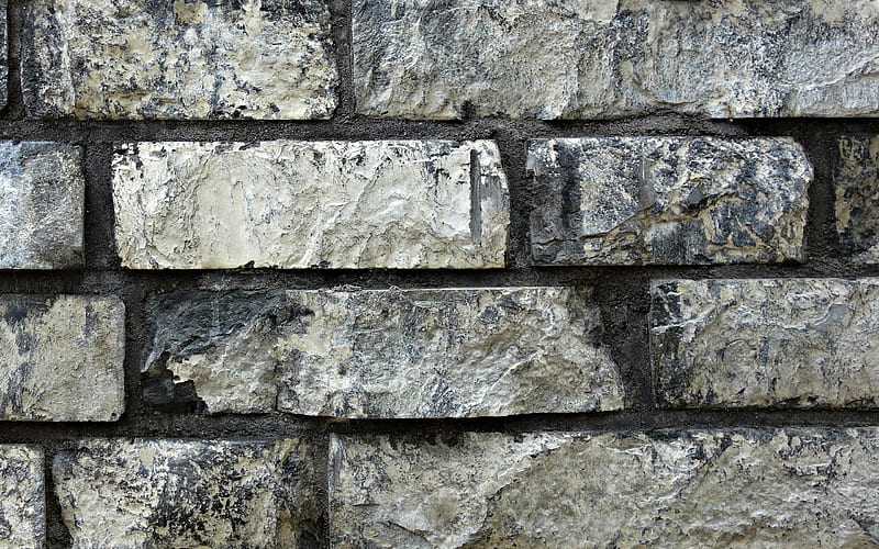 gray brick texture, masonry texture, gray brick tile, brick wall, gray bricks, stone texture, HD wallpaper