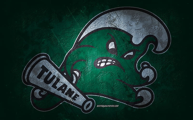 Tulane Green Wave, American football team, green background, Tulane Green Wave logo, grunge art, NCAA, American football, Tulane Green Wave emblem, HD wallpaper