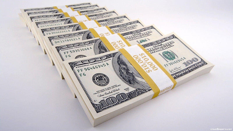 Bundles Of 100 Dollars With White Background Money, HD wallpaper