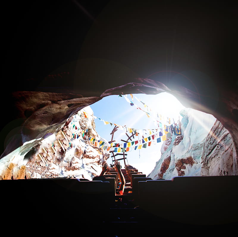 person riding roller coaster entering a hole, HD wallpaper