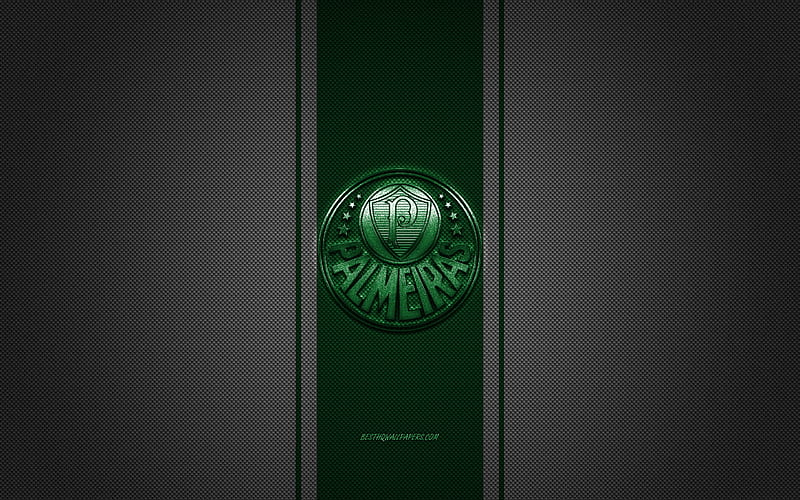 SE Palmeiras, Brazilian football club, Serie A, Green logo, Green carbon fiber background, football, Sao Paulo, Brazil, Palmeiras logo, Sociedade Esportiva Palmeiras, HD wallpaper