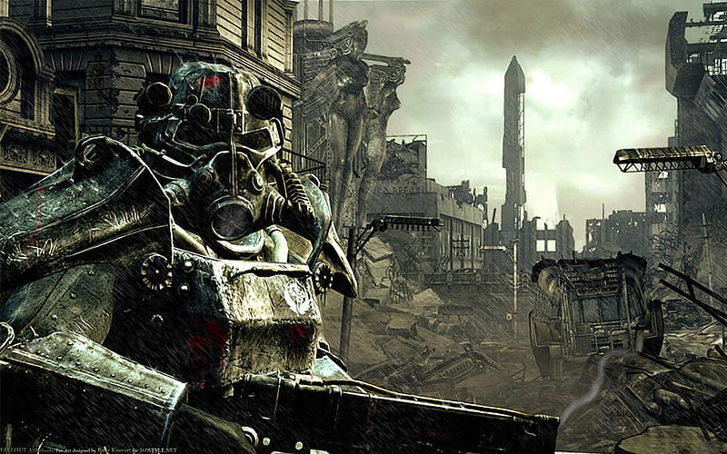 Fallout 3, guns, fallout, death, war game, blood, HD wallpaper