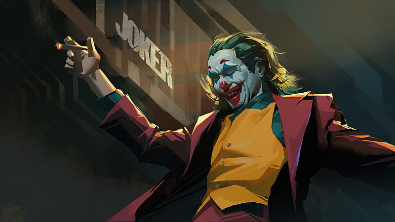 Joaquin Phoenix Joker Wearing Red Coad And Yellow Vise Coat Joker, HD wallpaper