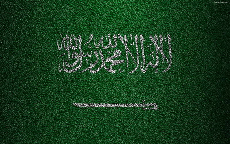 Flag of Saudi Arabia leather texture, Asia, world flags, Saudi Arabia, HD wallpaper