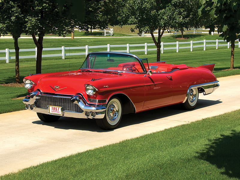 1958 Cadillac Eldorado Biarritz, red, cadillac, 1958, biarritz, antique, car, convertible, 58, eldorado, classic, vintage, HD wallpaper